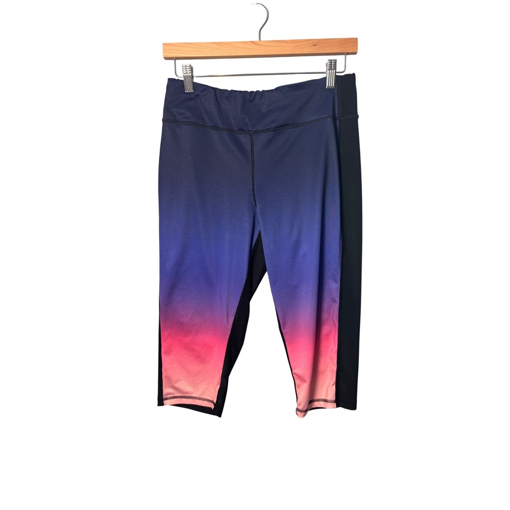 RBX Womens Capri Leggings L Multicolor Ombre Gradient Activewear Athleisure